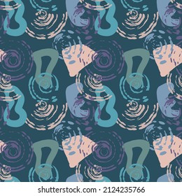 Seamless abstract pattern of paint strokes. Grunge style vector background