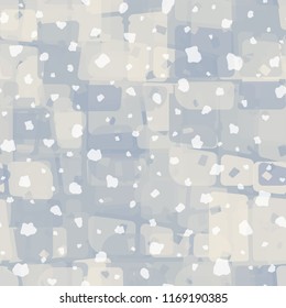 Seamless abstract pattern painted in colors of winter landscape.
In the foreground of the picture is a symbolic snowfall.