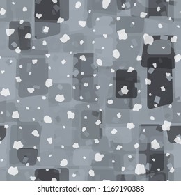 Seamless abstract pattern painted in colors of winter landscape.
In the foreground of the picture is a symbolic snowfall.