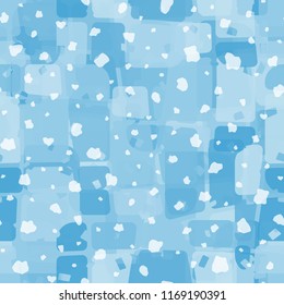 Seamless abstract pattern painted in colors of winter landscape.
In the foreground of the picture is a symbolic snowfall.