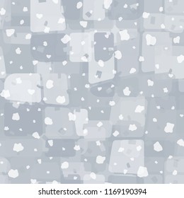 Seamless abstract pattern painted in colors of winter landscape.
In the foreground of the picture is a symbolic snowfall.