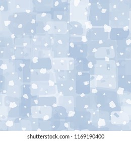 Seamless abstract pattern painted in colors of winter landscape.
In the foreground of the picture is a symbolic snowfall.