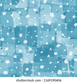 Seamless abstract pattern painted in colors of winter landscape.
In the foreground of the picture is a symbolic snowfall.
