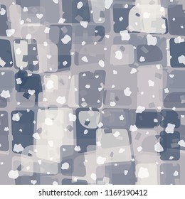 Seamless abstract pattern painted in colors of winter landscape.
In the foreground of the picture is a symbolic snowfall.