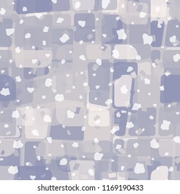 Seamless abstract pattern painted in colors of winter landscape.
In the foreground of the picture is a symbolic snowfall.