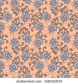 Seamless abstract pattern in paisley style. Cute print for textiles and paper. Vector illustration.