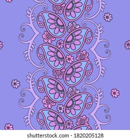 Patrón abstracto impecable en estilo paisley. Impresión étnica pura para textiles y papel. Ilustración vectorial.