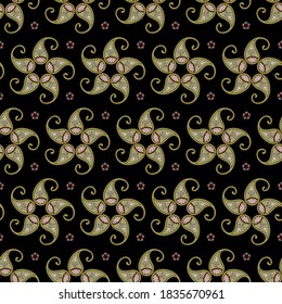 Seamless abstract pattern in paisley style. Ethnic print for textiles and paper. Vector illustration.