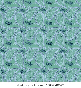 Patrón abstracto impecable en estilo paisley. Impresión étnica tradicional para textiles y papel. Ilustración vectorial.