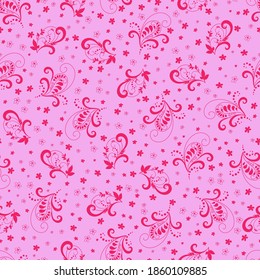 Seamless abstract pattern in paisley style. Bright floral print for paper and textiles. Vector illustration.
