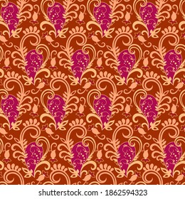 Nahtlose abstrakte Muster im Paisley-Stil. Traditioneller ethnischer Ausdruck für Textilien und Papier. Vektorgrafik.