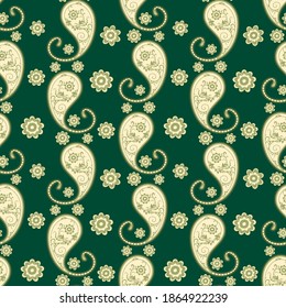 Nahtlose abstrakte Muster im Paisley-Stil. Traditioneller ethnischer Ausdruck für Textilien und Papier. Vektorgrafik.