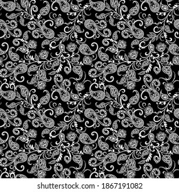 Patrón abstracto impecable en estilo paisley. Impresión tradicional para textiles y papel. Ilustración vectorial.