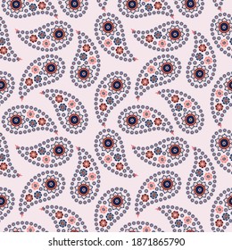 Seamless abstract pattern in paisley style. Traditional print for textiles and paper. Vector illustration.