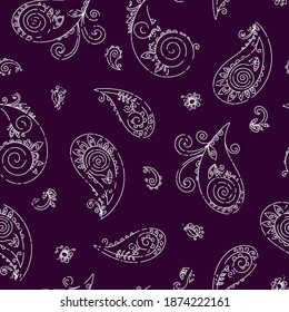Seamless abstract pattern in paisley style. Traditional print for textiles and paper. Vector illustration.