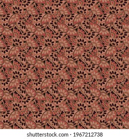 Seamless abstract pattern in paisley style. Traditional ethnic print for textiles and paper. Vector illustration.