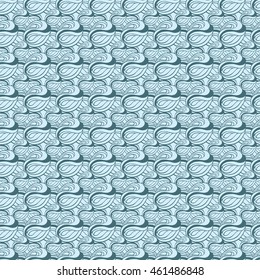 Seamless abstract pattern in pale cyan and teal colors. Vector illustration.