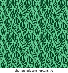 Seamless abstract pattern in pale jade and dark green colors. Vector illustration.