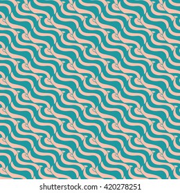 Seamless abstract pattern in pale pink and blue-green colors. Vector illustration.