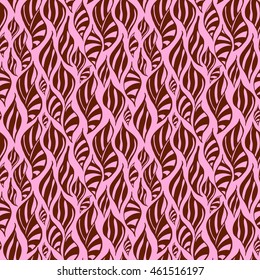 Seamless abstract pattern in pale pink and brown colors. Vector illustration.