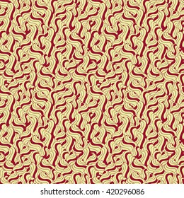 Seamless abstract pattern in pale yellow and brown colors. Vector illustration.