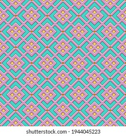 Seamless abstract pattern in pastel colors, geometric mesh with rhombuses and chevrons. Great for decorating fabrics, textiles, gift wrapping design, any printed materials, including advertising.