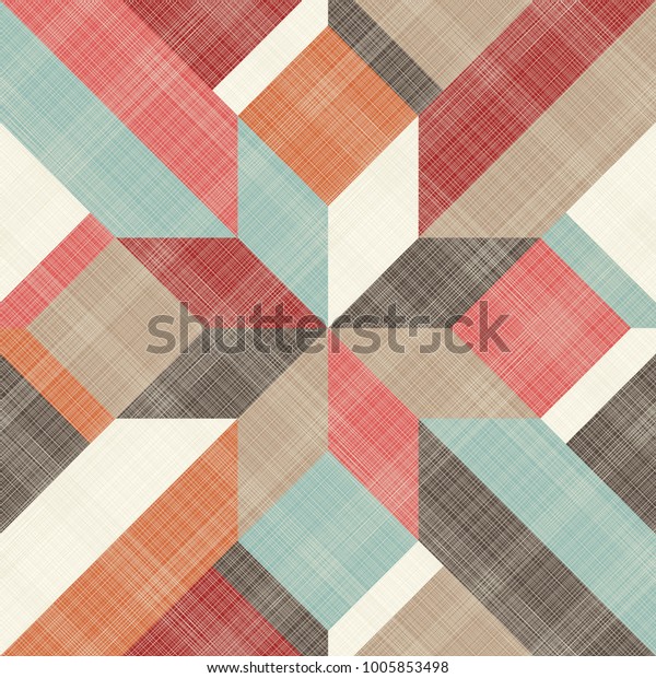 Seamless abstract rhombus wallpaper mural in retro colors 