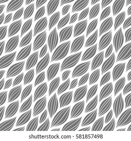 Seamless abstract pattern with petals. Vector illustration with leaves. Abstract texture. 