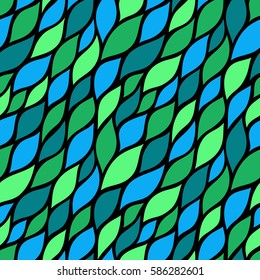 Seamless abstract pattern with petals. Vector illustration with leaves. Abstract texture. 