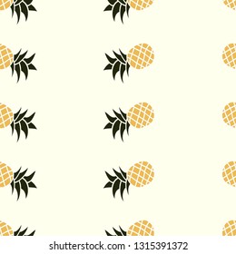 Seamless abstract pattern with pineapples. Vector pattern
