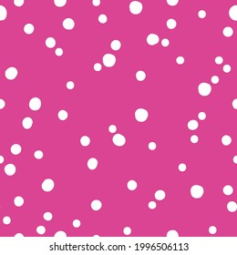 seamless abstract pattern . pink background. white spots are dots. vector texture. trend print for textiles and wallpaper.