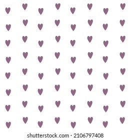 Seamless abstract pattern with pink hearts on a white background. Suitable for printing on textiles, wallpaper, clothing, packaging. Vector illustration.
