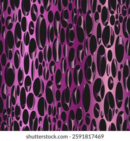 seamless abstract pattern in pink shades in the form of a voluminous texture reminiscent of a grid of various oval holes, for designing prints in an abstract form