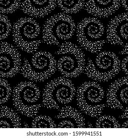 Seamless abstract pattern in polka dot style. Black-white print for textiles and paper. Vector illustration