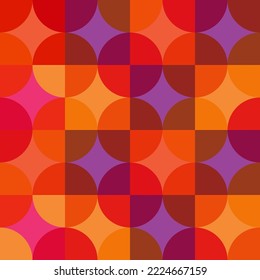 Seamless abstract pattern in polka dot style. Multicolored balloons on a multicolored background. 