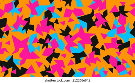 Seamless abstract pattern with polygons camouflage. Endless background for different materials. Colorful masking texture.