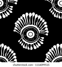 Seamless abstract pattern pop-art eye