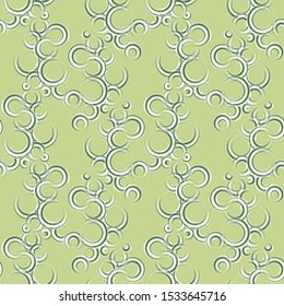 Seamless abstract pattern. Print for paper and textile in green colors. Vector illustration.