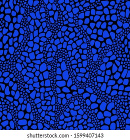 Seamless abstract pattern. Print for textile and paper in blue colors. Vector illustration.
