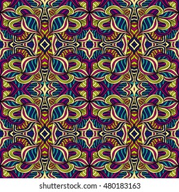 Seamless abstract pattern for printing on fabric or paper. Hand drawn background.