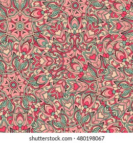 Seamless abstract pattern for printing on fabric or paper. Hand drawn background.