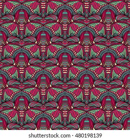 Seamless abstract pattern for printing on fabric or paper. Hand drawn background.