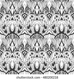 Seamless abstract pattern for printing on fabric or paper. Hand drawn background.