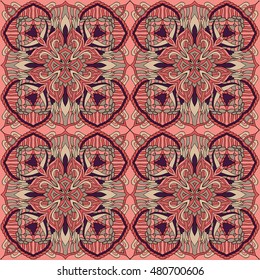Seamless abstract pattern for printing on fabric or paper. Hand drawn background.