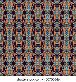 Seamless abstract pattern for printing on fabric or paper. Hand drawn background.