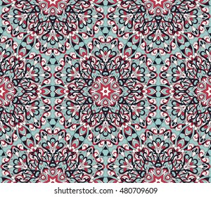 Seamless abstract pattern for printing on fabric or paper. Hand drawn background.