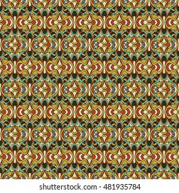 Seamless abstract pattern for printing on fabric or paper. Hand drawn background.