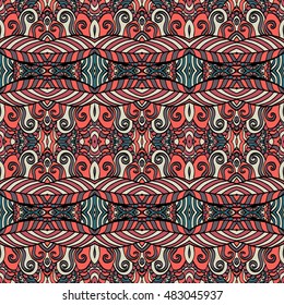 Seamless abstract pattern for printing on fabric or paper. Hand drawn background.