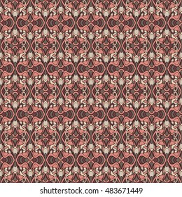 Seamless abstract pattern for printing on fabric or paper. Hand drawn background.