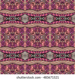 Seamless abstract pattern for printing on fabric or paper. Hand drawn background.